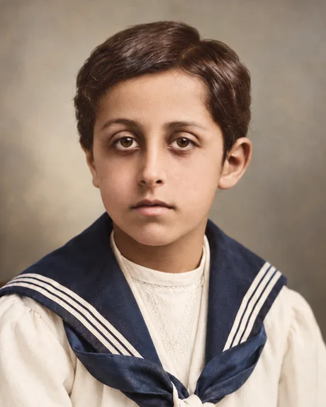 Prince Albert Edward Alexander as a boy in a sailor suit