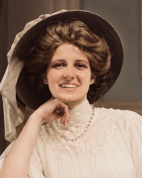 Princess Pauline Alexandra in a pale summer dress and wide-brimmed hat