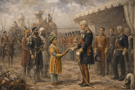 Maharaja Dalip Singh surrenders to Governor-General Dalhousie, 29 March 1849