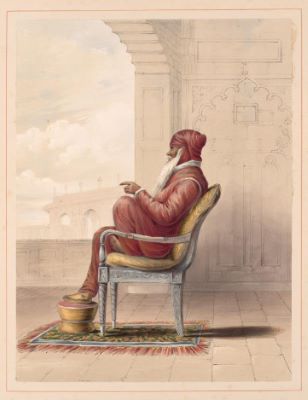 The Late Maharajah Runjeet Singh, by Emily Eden, Portraits of the Princes and People of India, 1844