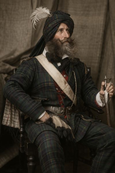 Alexander Gardner in his distinctive tartan dress