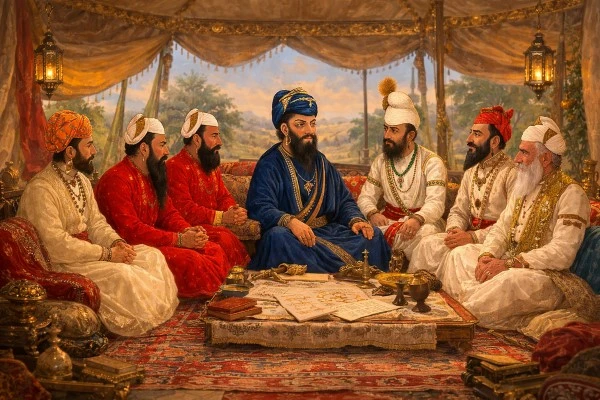 Maharaja Ranjit Singh with the chiefs of the Cis-Sutlej states