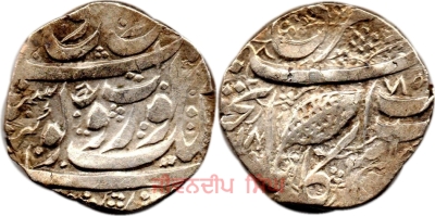 Kashmir Mint, VS1885 Rupee
Reverse similar to Amritsar mint, Mint Name on this type is 'Sri Kashmir"
