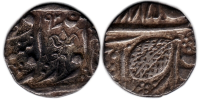 Amritsar, VS1885/1902, Nanakshahi 1/2 Rupee, Lotus symbol
Lotus symbol representing Duleep Singh.
