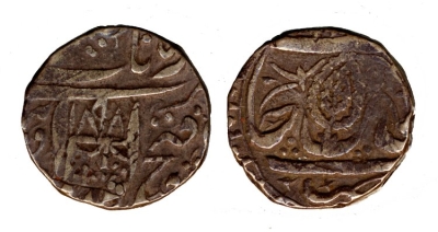 Derajat, VS1898, Rupee
� The Trustees of the British Museum

http://www.britishmuseum.org/research/search_the_collection_database/search_object_details.aspx?objectid=1504887&partid=1&searchText=Sikh+Silver+Coin&fromADBC=ad&toADBC=ad&numpages=10&images=on&orig=/research/search_the_collection_database.aspx&currentPage=1
