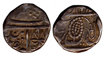 Derajat, VS1898, Rupee
� The Trustees of the British Museum

http://www.britishmuseum.org/research/search_the_collection_database/search_object_details.aspx?objectid=1504960&partid=1&searchText=Sikh+Silver+Coin&fromADBC=ad&toADBC=ad&numpages=10&images=on&orig=/research/search_the_collection_database.aspx&currentPage=1
